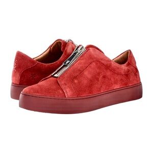 New! Frye Lena Zip Low Sneakers – Women’s Size 8M, Red Suede